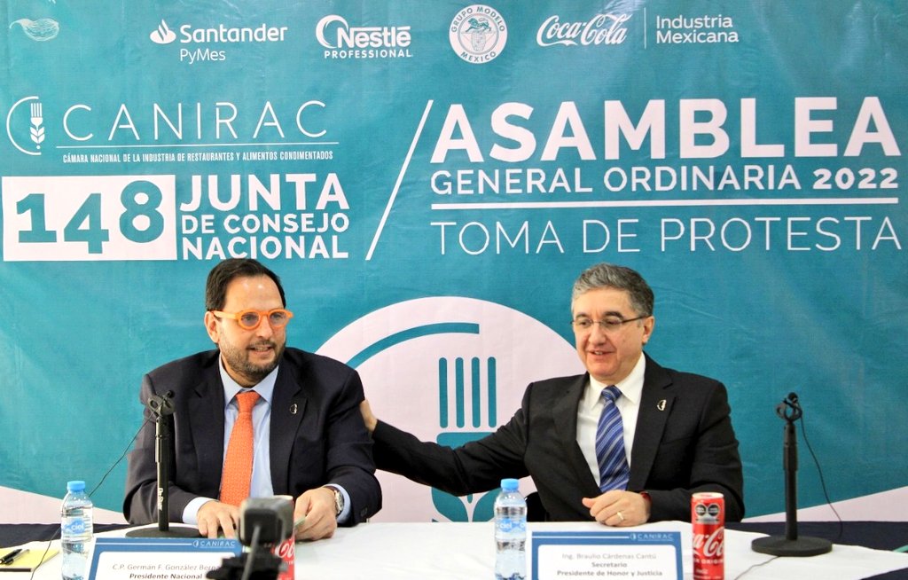 ✨Reafirmando el compromiso con la industria restaurantera en México, celebramos la #TomaDeProtesta de la Comisión Ejecutiva Nacional 2022, encabezada por <a href="/GermanFGonzalez/">German F Gonzalez</a> quien fue ratificado como  #PresidenteNacional de Canirac, para el periodo 2022-2023🍴

#Canirac2022
