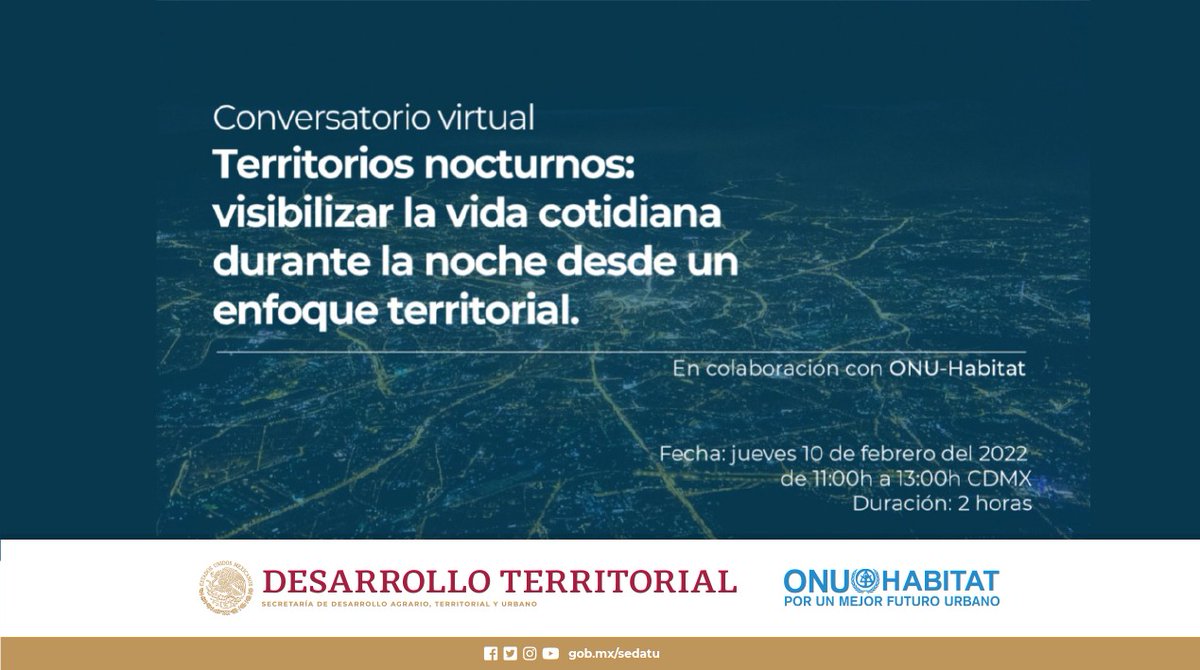 Kolhoznitza's tweet photo. 📢 Mañana en "Territorios Nocturnos"🌃 exploraremos la producción, consumo y socialización de la noche urbana🌜 

Tmb platicaremos con especialistas sobre la relevancia de considerar la temporalidad 🕘 de las ciudades 🌆 en la planeación urbana.🚧 👇

Jueves 11h. FB @SEDATU_mx https://t.co/5GfwcEfCtY