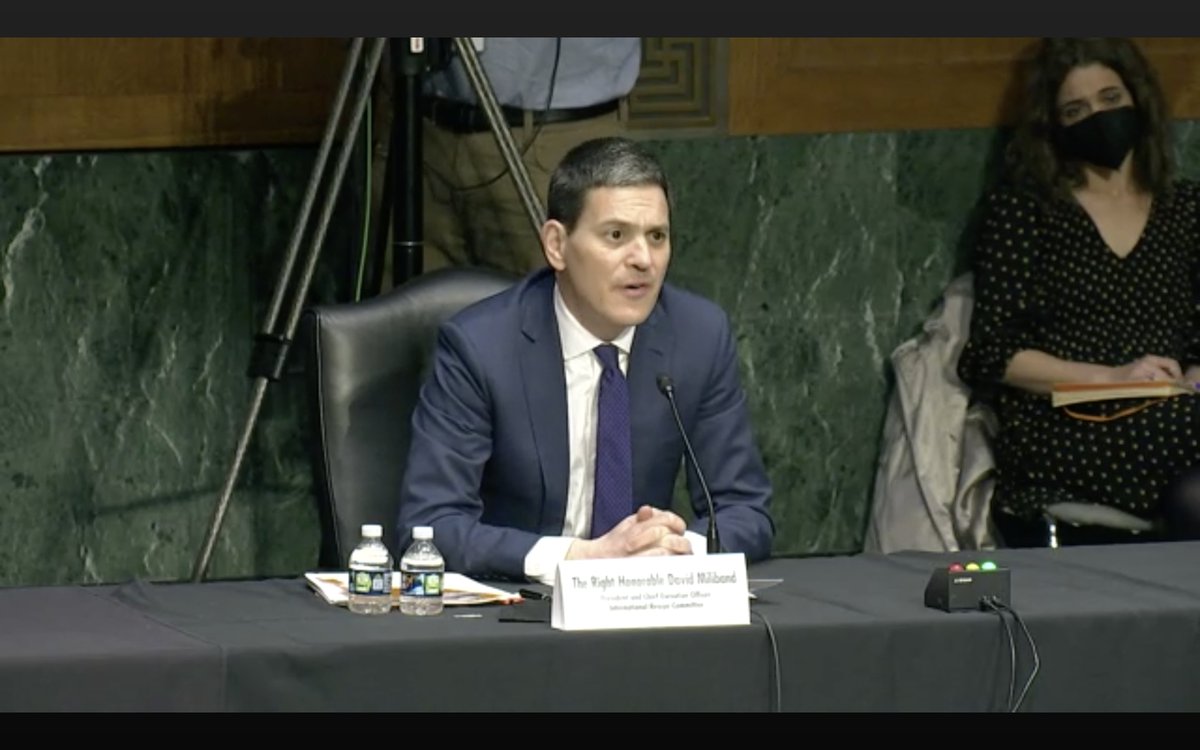 RESCUEorg's tweet photo. "Today, Afghanistan is not just a poor country. It is a starving country. 

Today, Afghanistan faces a catastrophe of choice. Not the choice in Kabul or Herat or Mazar-i-Sharif, but the choice in Washington, London and Berlin." — @DMiliband to @SenateForeign https://t.co/949S8QF5Sw