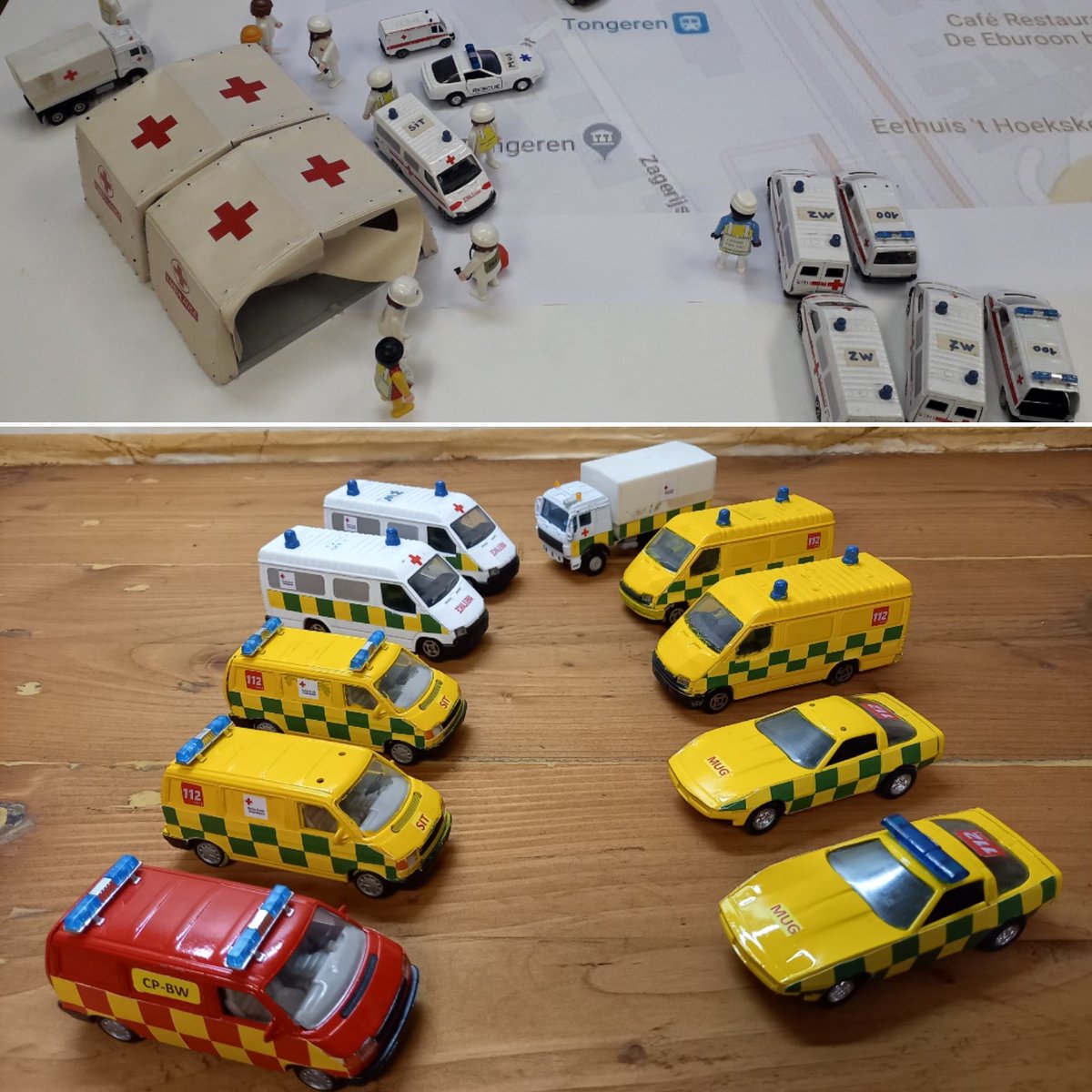 Ons wagenpark voor de opleiding #rampenwerking eens een update gegeven. Weer helemaal mee met de #battenburg en die van de #112 fris in 't geel. #zogoedalsnieuw