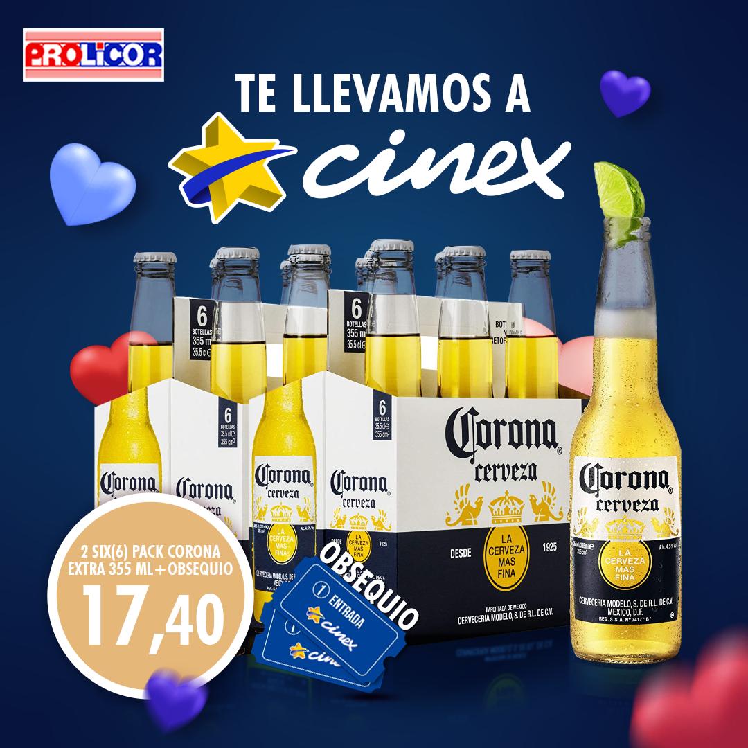Prolicormgta's tweet photo. Llévate 2 six pack de cerveza #CoronaExtra
1️⃣7️⃣,4️⃣0️⃣💵 y TE OBSEQUIAMOS 2 ENTRADAS DE CINE @cinexve 🎁Disfruta de la película que desees en cualquier fecha, dirígete a #Cinex ubicado en Parque Costa Azul y presenta los tickets otorgados por tu compra en #ProlicorMargarita🎟️ https://t.co/FBaEuMnCtk