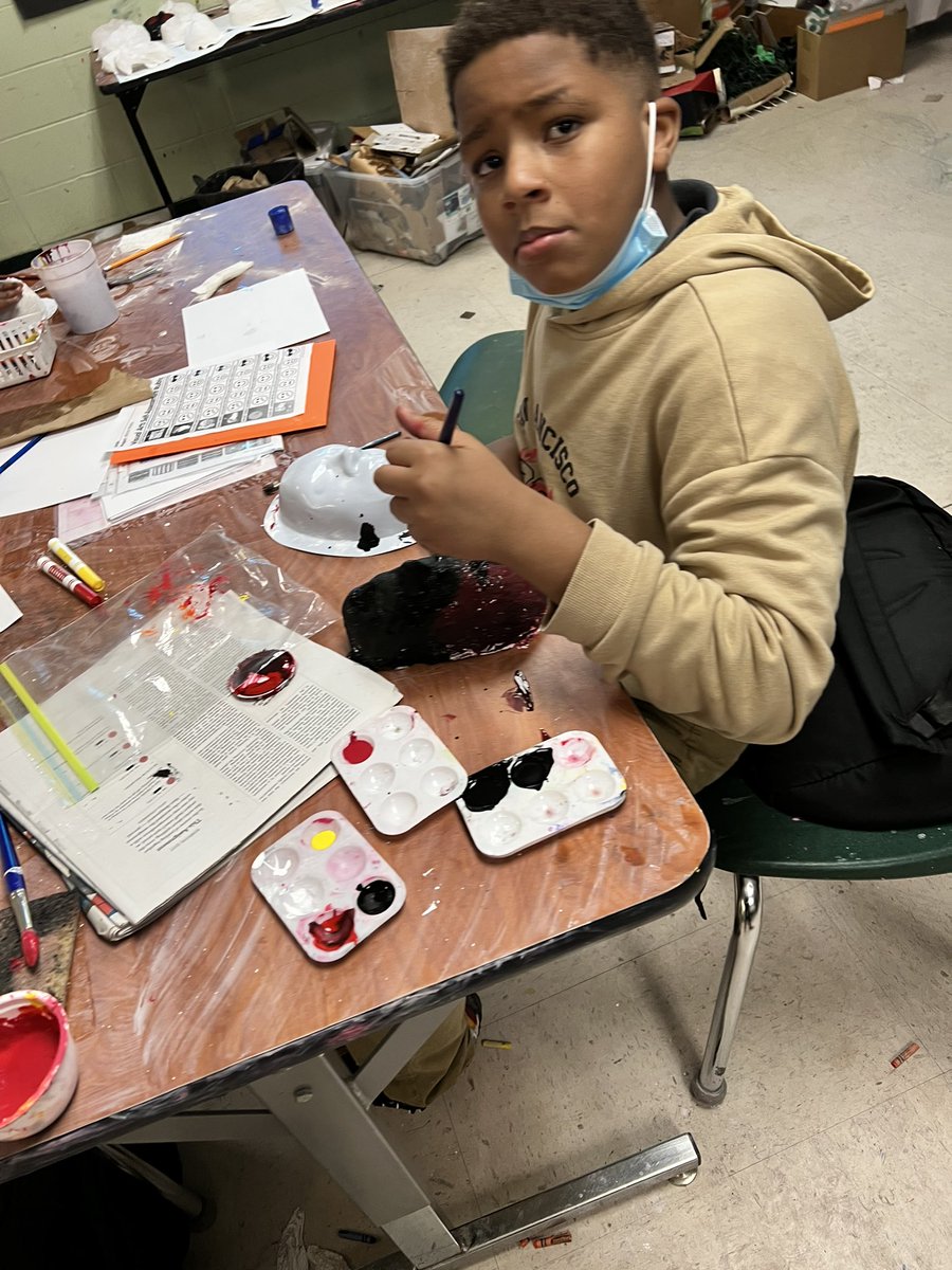 Our 6th grade art students are working hard on their projects!