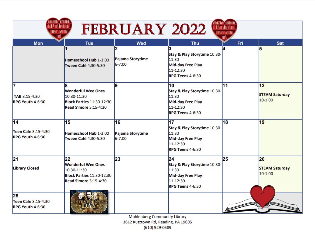 MuhlenbergLib's tweet photo. It's been a while but we are back!!
Come check out all our our exciting new youth programs here at the library!! https://t.co/olRL01Mzc2