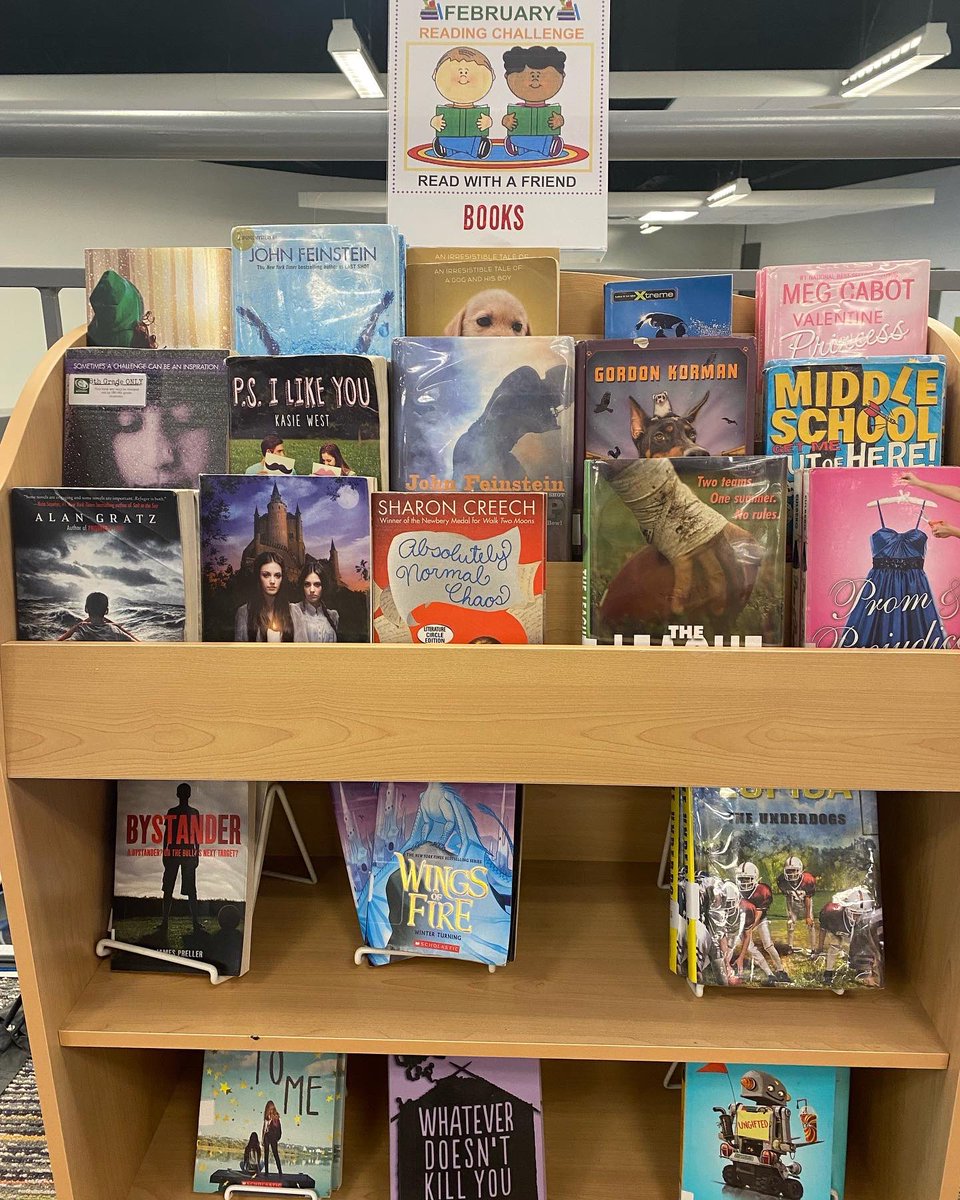 SMS_mediacenter's tweet photo. Ms. Wendy has lots of spots ready to read with a friend for the February Reading Challenge. Not sure what to read? We have paired up some suggestions for you. 😊 📚 https://t.co/RH6mAktyBO