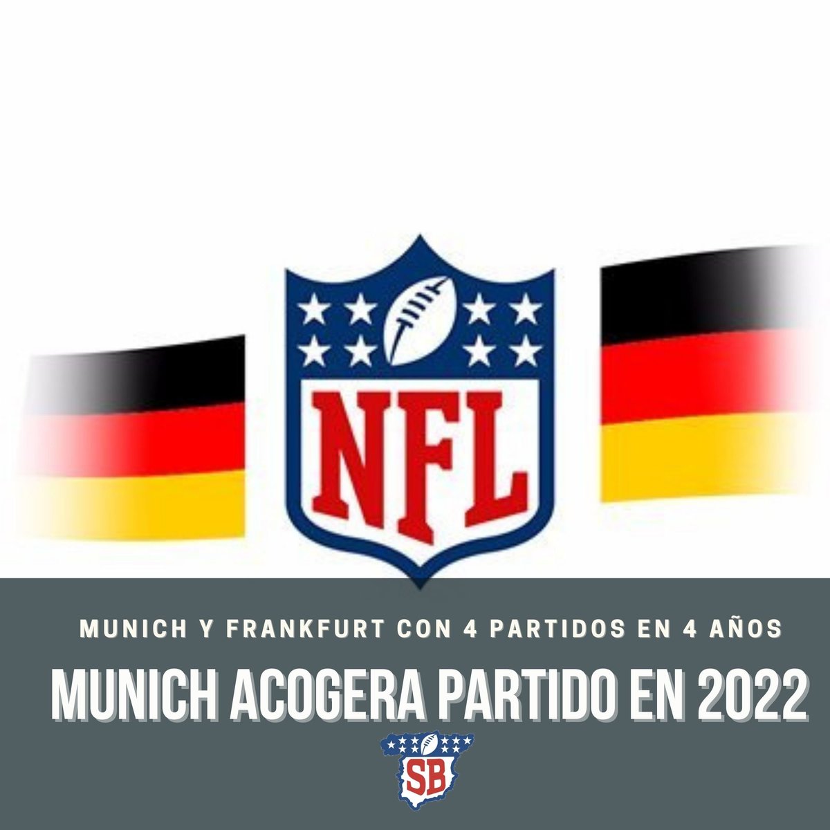 TheSpanishBowl's tweet photo. ¡NFL EN ALEMANIA EN 2022!
🇩🇪🇩🇪🇩🇪🇩🇪
Munich acogerá un partido de #nfl este año en el estadio Allianz Arena.
En los próximos 4 años Munich acogerá 2 partidos y Frankfurt otros dos
Gran noticia para los fans europeos
#nfl #nflesp #nflmx #NFLTwitter https://t.co/4p1saAOwCw