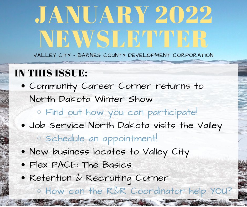 vcbcdc's tweet image. Check out our January 2022 Newsletter
🔦Article Spotlight🔦
Community Career Corner returns to North Dakota Winter Show! Get ahold of Kara at recruit@hellovalley.com to get information on how you can participate &amp;amp; schedule⏳📅⌛️
valleycitynd.org/img-vdg/Newsle…