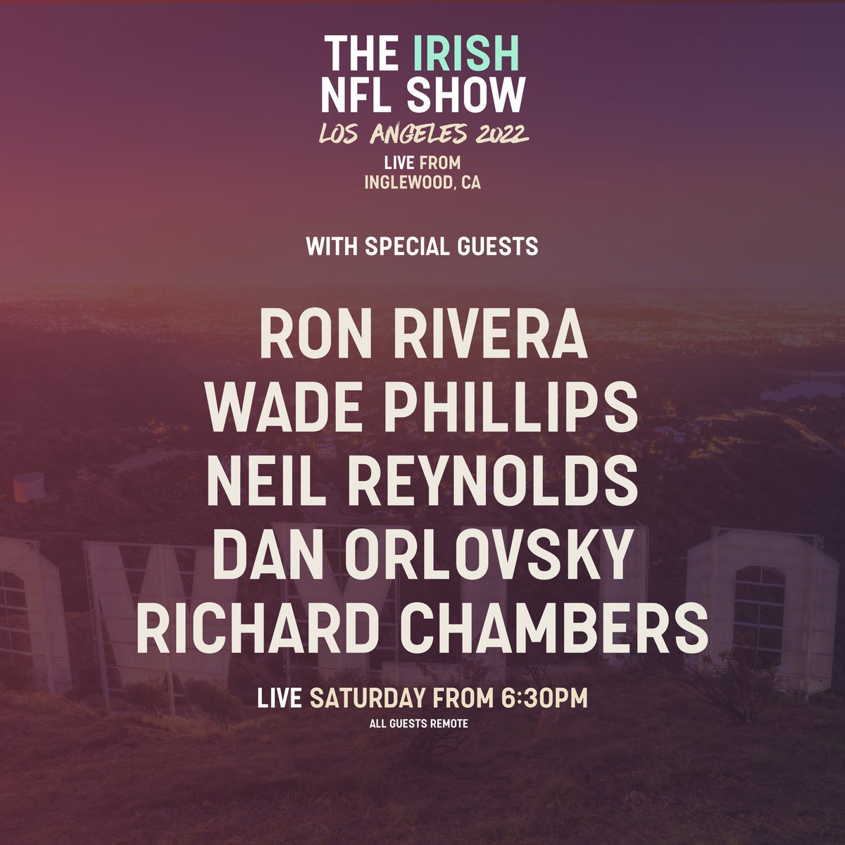 IrishNFLShow's tweet photo. Saturday. 

SoFi Stadium.

6:30PM.

#IrishNFLShow | #SBLVI https://t.co/8ODgnFR82Z