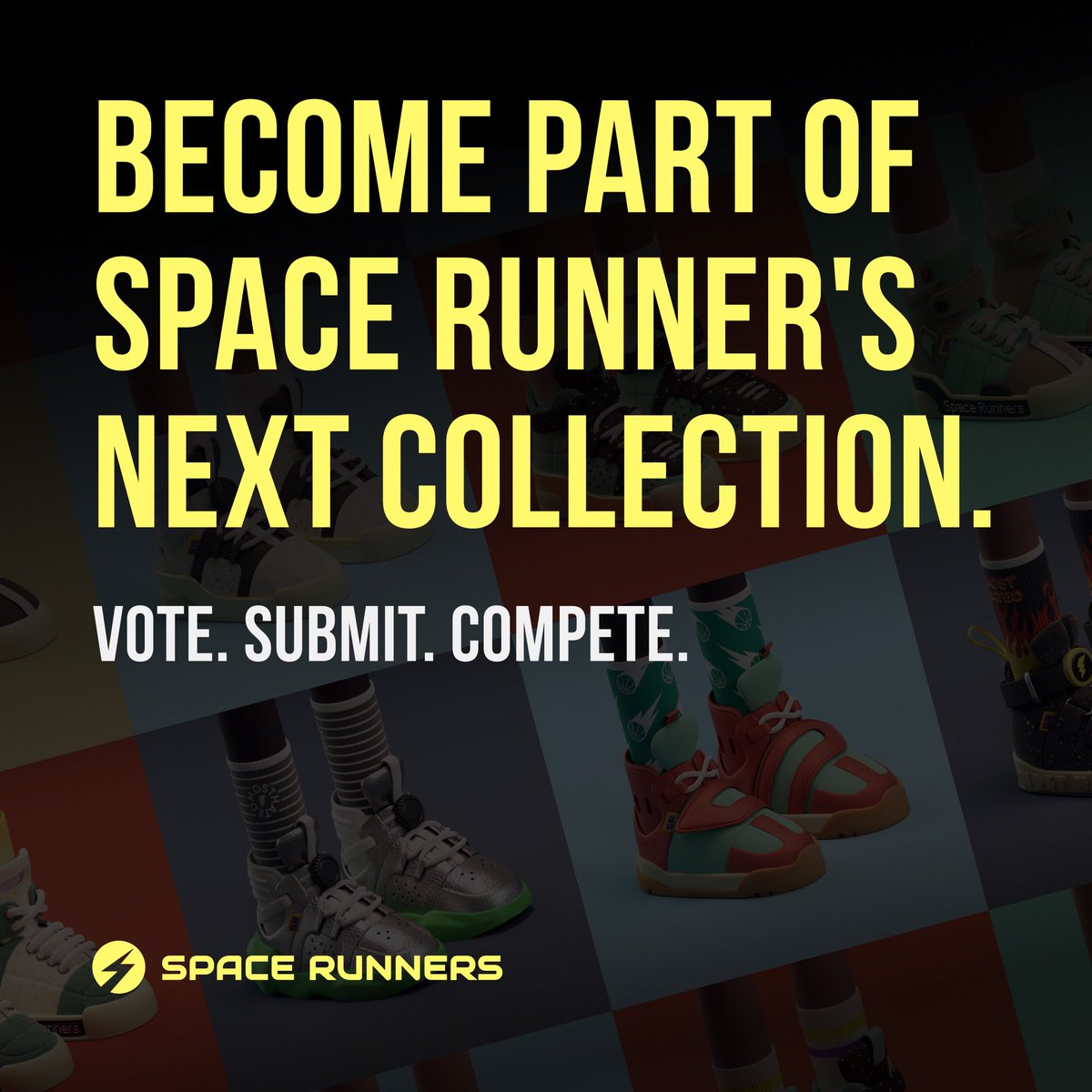 💫 Introducing our Design Space 👟 

✍️ Submit your designs
✅ Community votes on the best
🏆 Winner gets featured in Gen3

spacerunners.com/designspace ⚡️⚡️⚡️

#metaverse #NFT #fashion