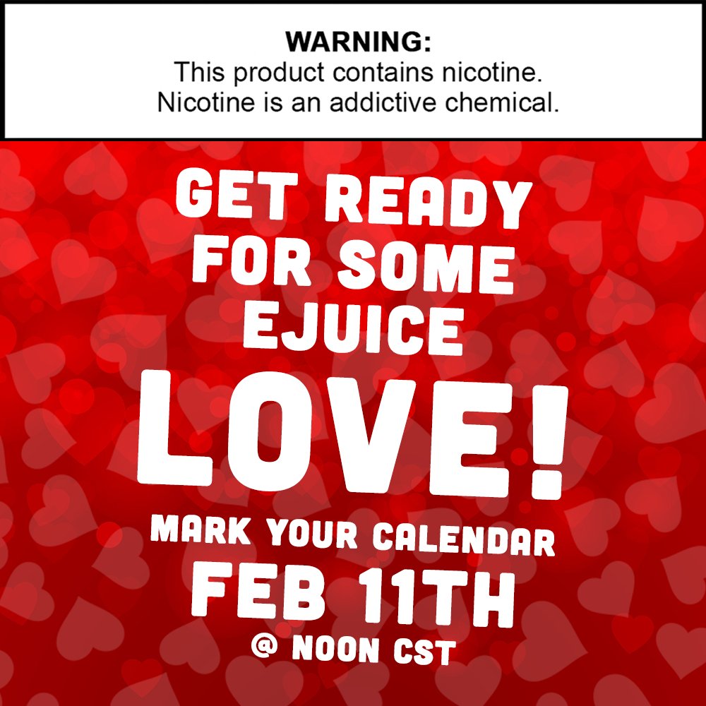 eJuiceDirect's tweet photo. Get ready for our Valentine's Day Sale: Starts 2/11 at noon CST
.
.
Start Filling Your Cart: https://t.co/nYEkBcssB2
.
#no2minors #vape #vapelife #vapenation #vapeporn #vapeon #VapeFam #vapecommunity #vapelyfe #vapetricks #vapestagram #vapers #VapeDaily #vaper #vapelove #vapeshop https://t.co/mvZJku4JvA
