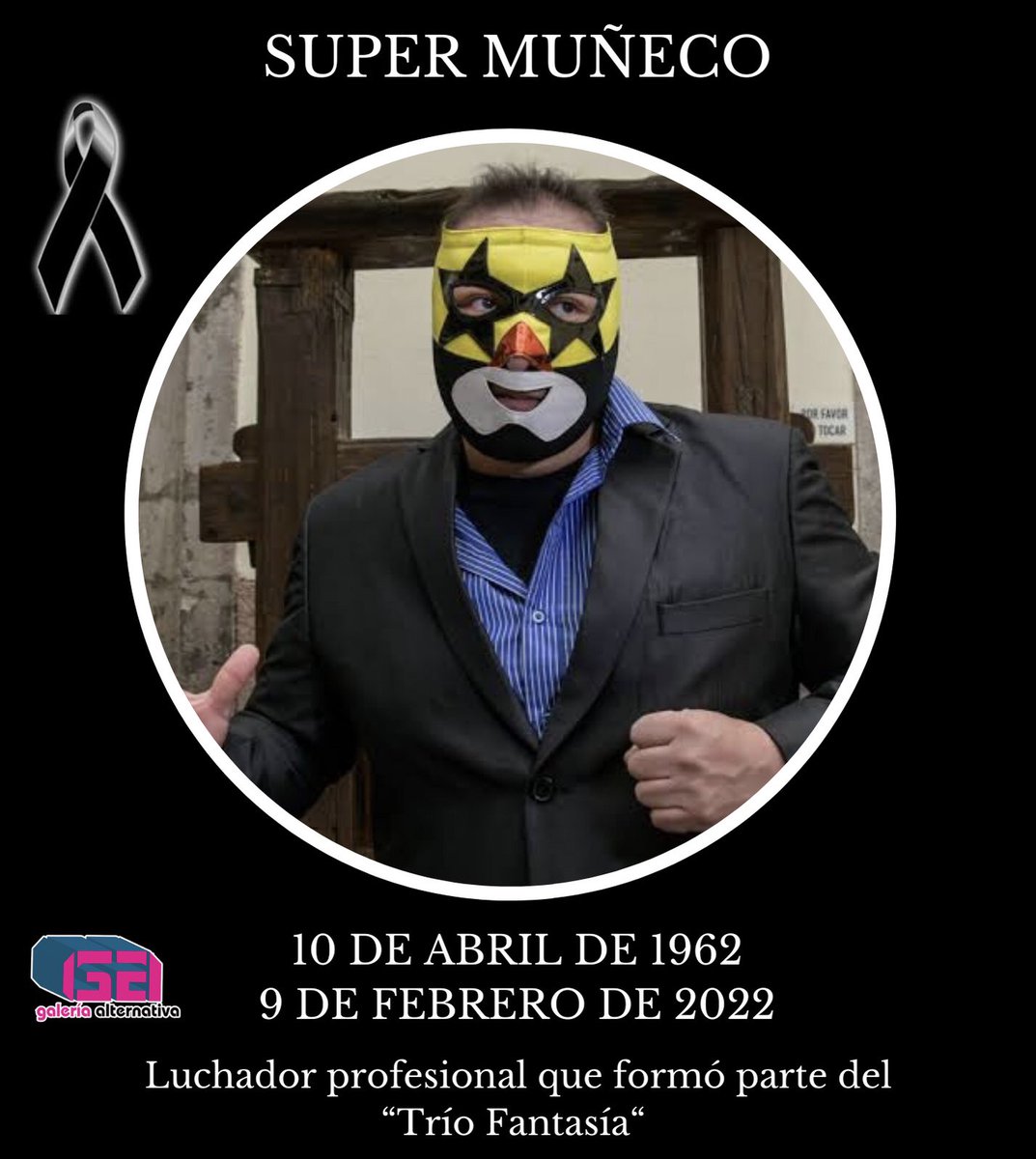 Triste Noticia para el mundo de la lucha libre mexicana.

Lamentablemente noticia, fallece “Súper Muñeco” luchador profesional de la lucha libre mexicana quien formó en la época de los 80’s el Trío Fantasía junto a Súper Ratón y Súper Pinocho.

Descanse en Paz “Súper Muñeco”