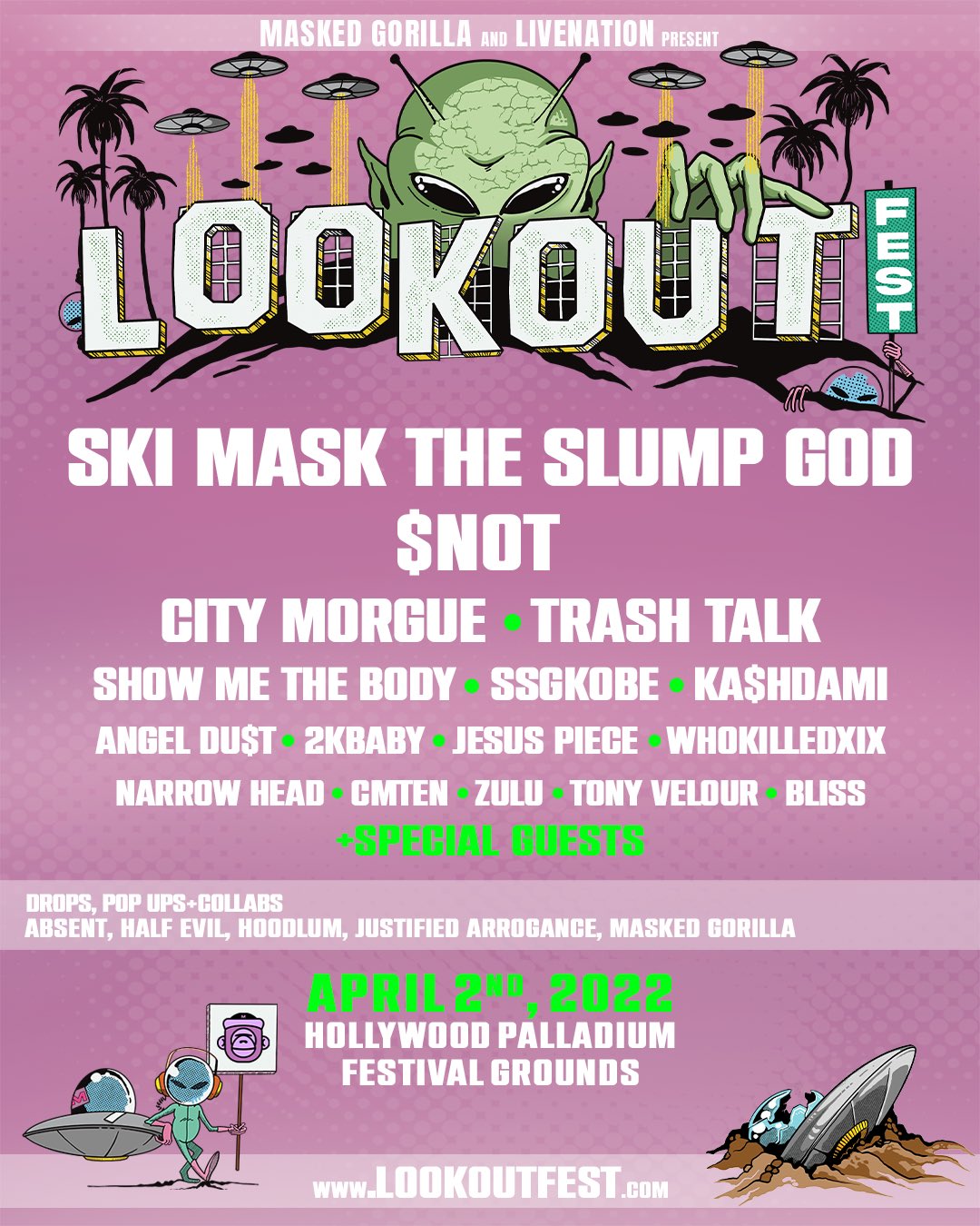 Masked on Twitter: "Rap, hardcore, hyper pop, streetwear and more 👀 Masked Gorilla &amp; Live Nation present Lookout Fest: algorithm-breaking music festival Tickets on sale Friday at 12PM PST
