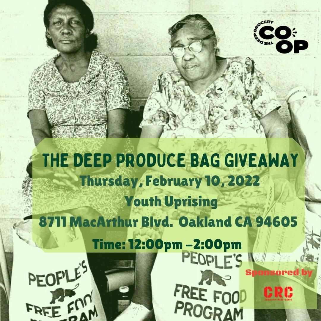 🚨🚨 @thedeepgrocerycoop will be at Youth UpRising giving away FRESH PRODUCE!

Be sure to stop by between 12-2 PM to get your FREE produce bag!