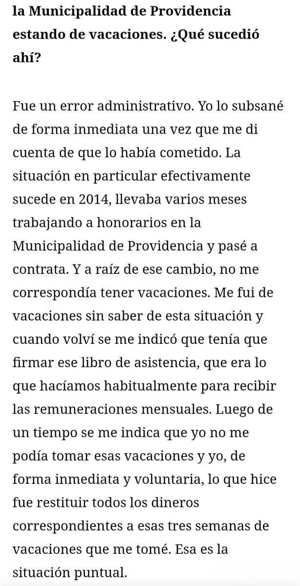 vivianaaurora's tweet photo. La explicación de @AleBenado sobre su asistencia y vacaciones en la Municipalidad de Providencia #MinistraDelDeporte #AleBenado #Benado https://t.co/37inODOLb0