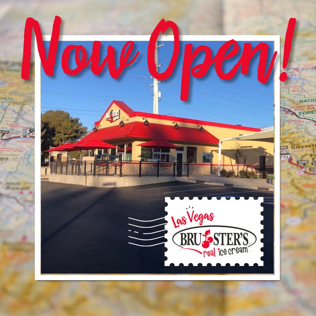 brustersvegas's tweet photo. Bruster's Las Vegas is NOW OPEN! Have you visited us yet? Leave a review of your favorite ice cream flavor on our website for a chance to be featured! #brustersicecream #brusters #brustersrealicecream #brusterslasvegas #nowopen #cowtocone #artisanicecream #brustersvegas https://t.co/7OM0a3t9SC