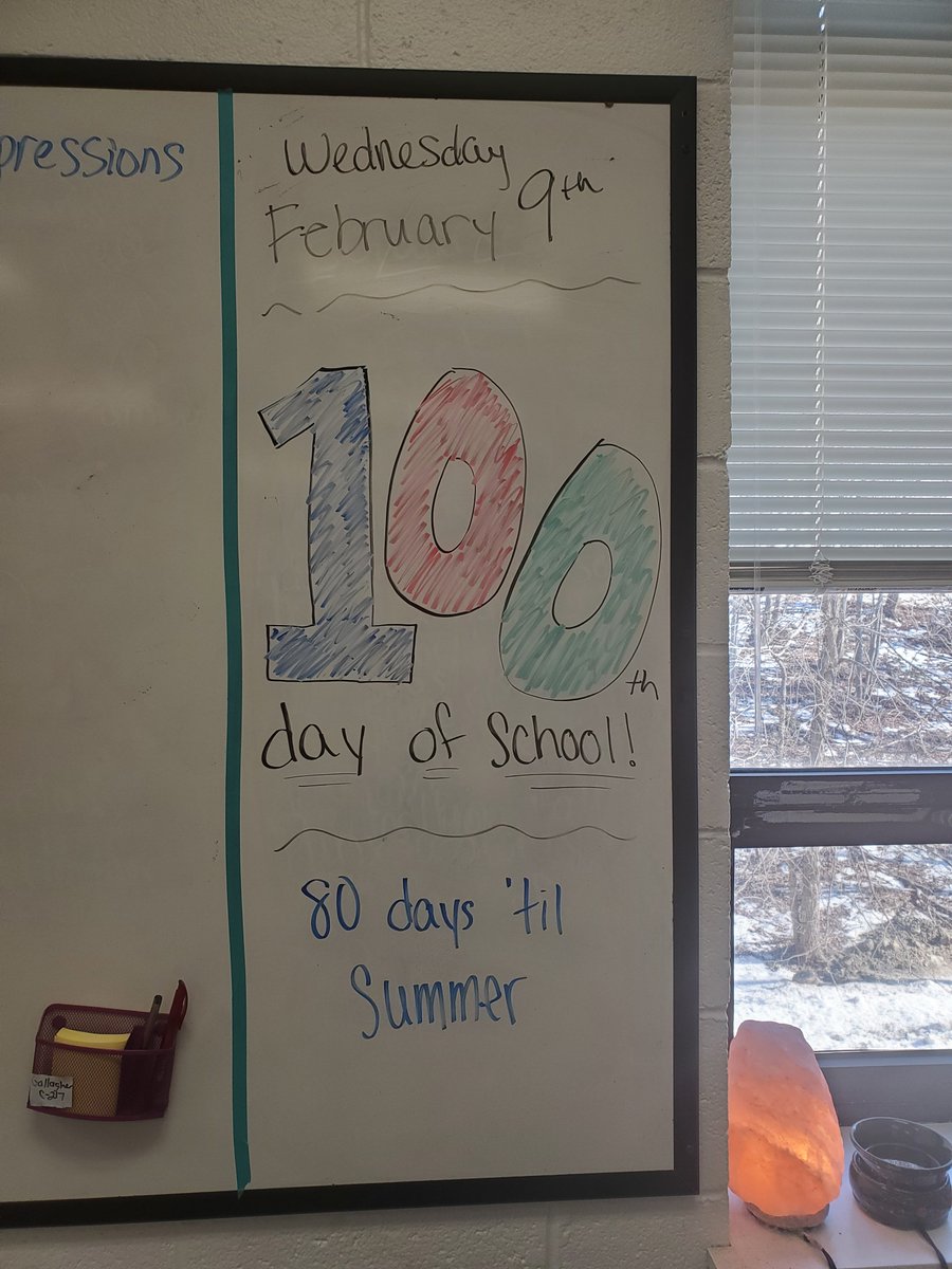KNGallagher9's tweet photo. Happy 100th Day of School!  We had 100-task relay races, came up with 100 things we've learned in math, and 100 things we still want to learn this year.  #CHIEFBELIEF @HopatcongSchool #6thgrade #HMS https://t.co/B5Y1w0cSst