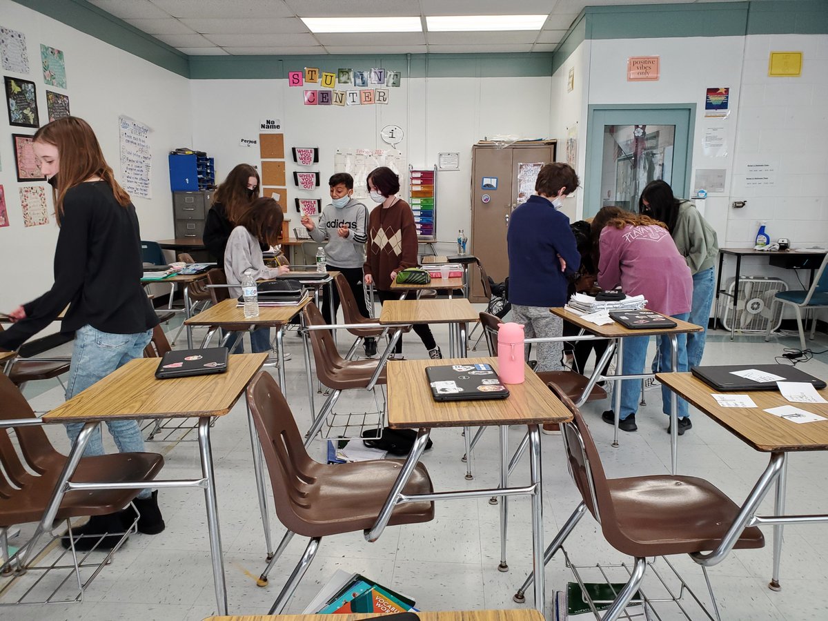 KNGallagher9's tweet photo. Happy 100th Day of School!  We had 100-task relay races, came up with 100 things we've learned in math, and 100 things we still want to learn this year.  #CHIEFBELIEF @HopatcongSchool #6thgrade #HMS https://t.co/B5Y1w0cSst