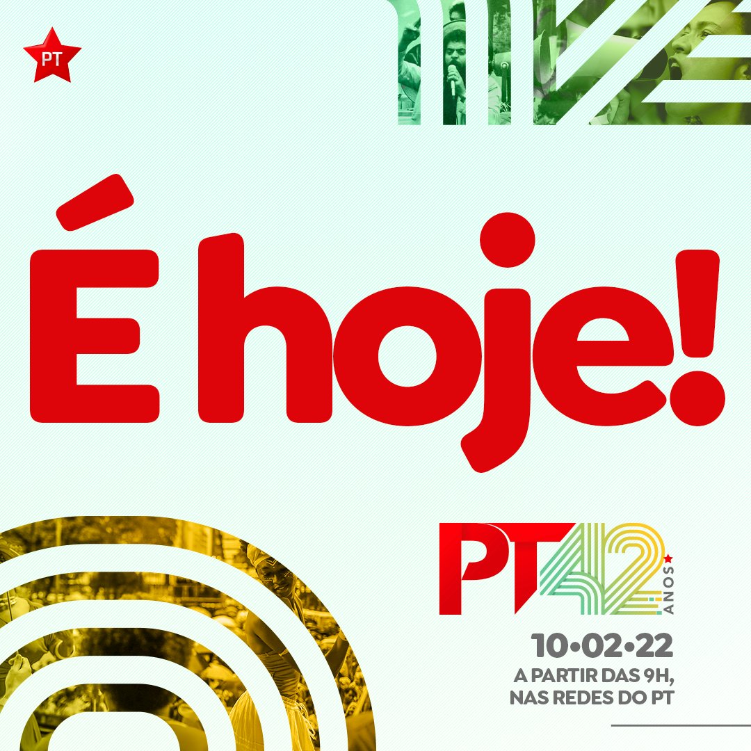 #PT42Anos É HOJE! 

o presidente @lulaoficial tem um encontro com o Brasil e o Povo Brasileiro ⭐

📺 Veja a programação completa: youtu.be/Bp24xba903c