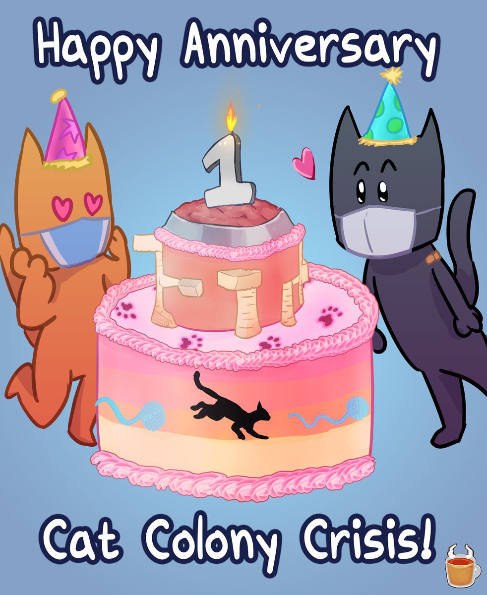 DevilCiderGames's tweet photo. Happy one year anniversary to #catcolonycrisis! Our pro-science video game that came out a year ago today. Cat Colony Crisis is available on Steam, Google Play Store, and iOS App Store with over 50,000 total downloads 🐱🦠 Post screenshots of you playing using #happy1yearccc 🎉 https://t.co/FQTwjoJI9R