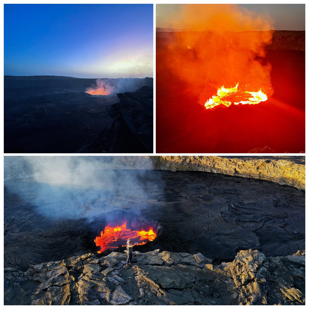 GMirafe's tweet photo. stunning landscape diversity of #Afar #Ethiopia! b/n #Semera and #Ertale lies a lake with an ocean vibe to dip in, a hot spring to cleanse the soul, white sand “beach”, volcanic rock mountains that turn to green shrubs, a hypnotic volcano, deep green/blue craters of #Allolobad https://t.co/7PJEnXy2Uk