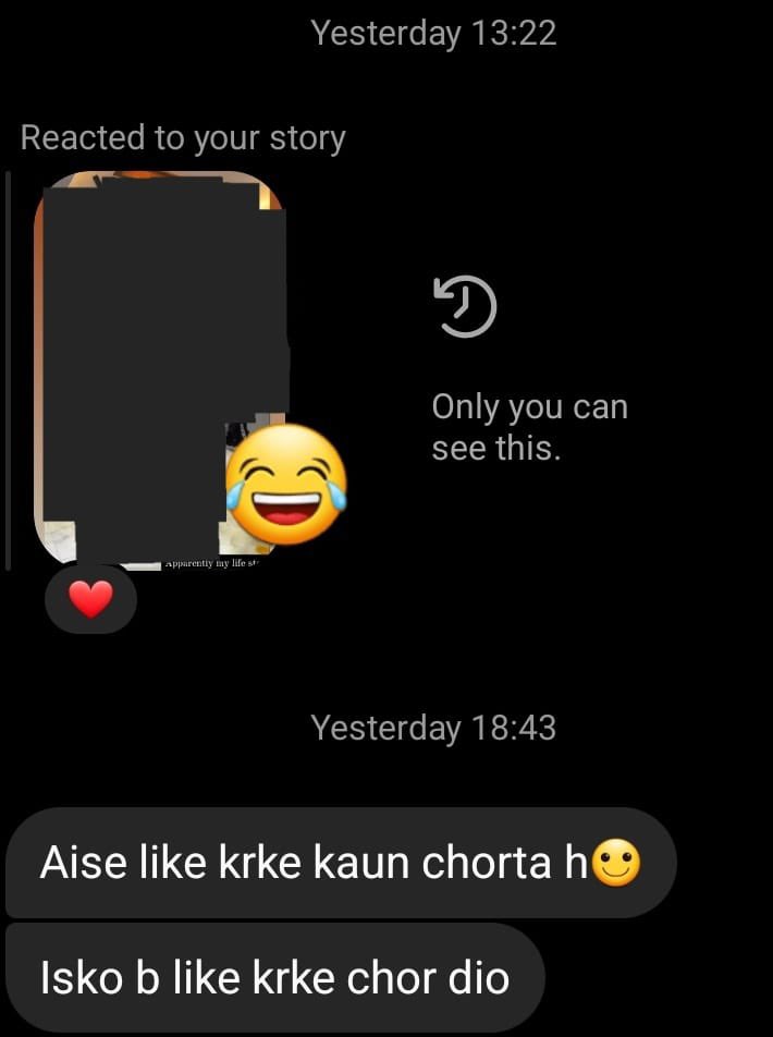 mayank712jindal's tweet photo. I used to have a major crush on this girl and apparently she knew about it. 

This was our recent conversation 
Can I consider it as a hint??? 🧐 https://t.co/KoLT2vi6ZO