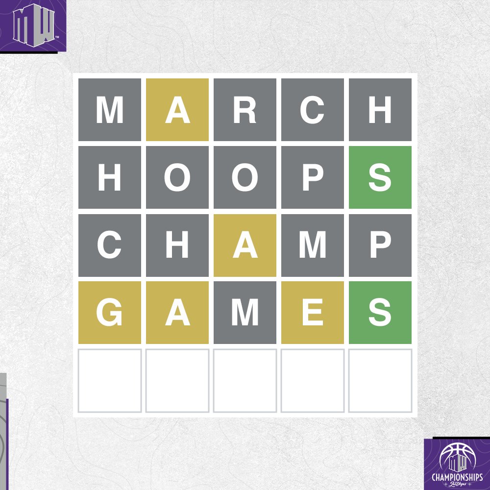 🎟Solve the Wordle for your chance to win #MWMadness All-Session tickets 🎟

Here's what you have to do:
1️⃣. RT this tweet
2️⃣. Like this tweet
3️⃣. Reply with the answer to the Wordle
4️⃣. Make sure you are following us (we'll DM you if you are a winner!)