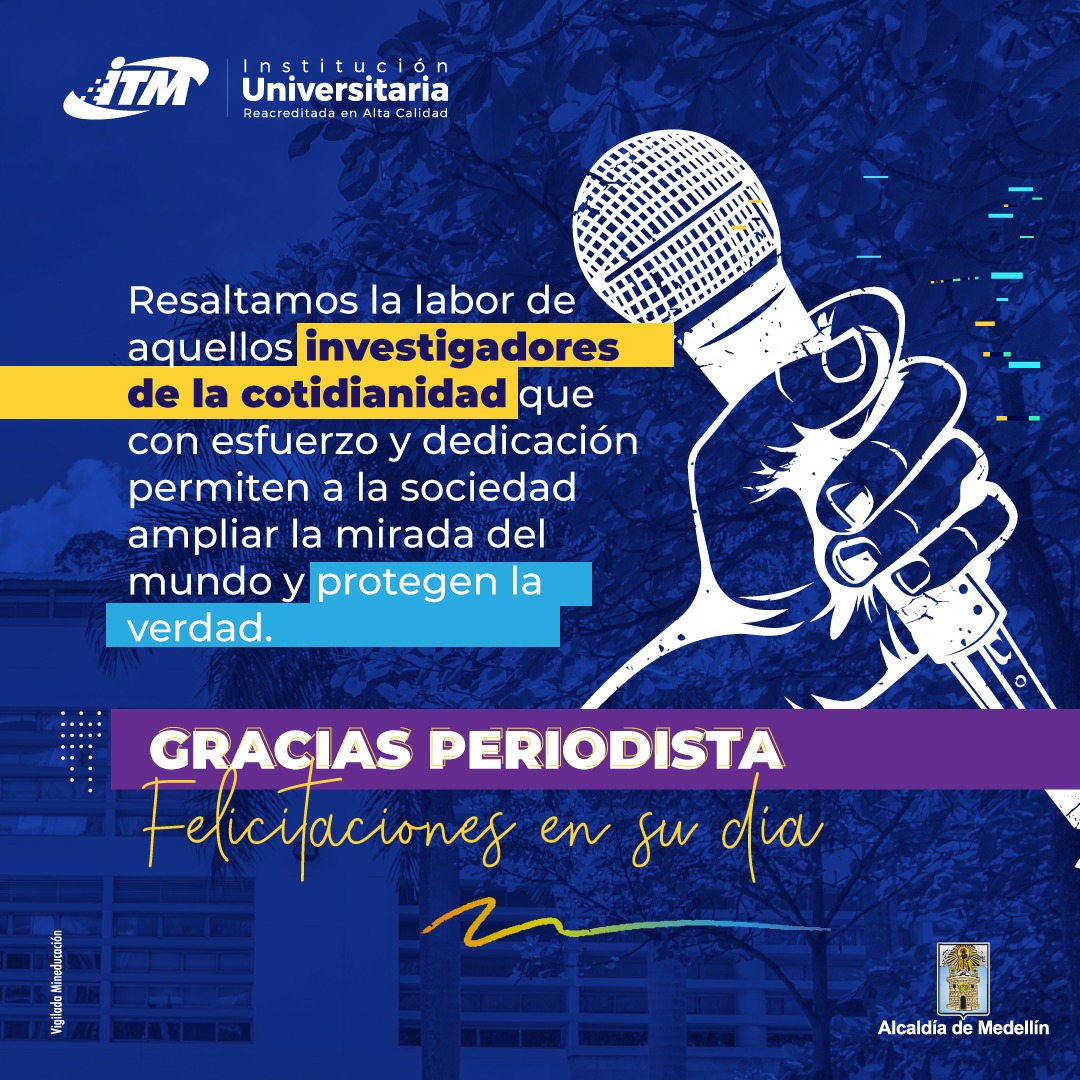 ITMinstitucion's tweet photo. Feliz día a todos los periodistas de nuestra ciudad.💙🗞️🎙️

¡Gracias por llevar historias a todos los rincones! 🙌🏻

#DíaDelPeriodista https://t.co/pSWBwK3Y2g