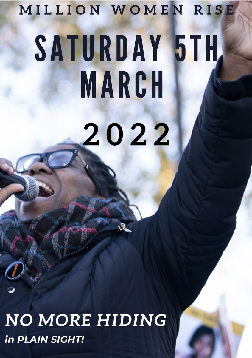MillionWomen's tweet photo. MILLION WOMEN RISE 2022. Be Ready...Stay Ready...Get Ready!
SATURDAY 5TH MARCH!  This year we will be marching to New Scotland Yard! More detail to follow... Save the date! Saturday 5th March. #whywerise #neverforgotten
#InternationalWomensDay 
#NoMoreHidinginPlainSight https://t.co/DV1Xx0sFgW