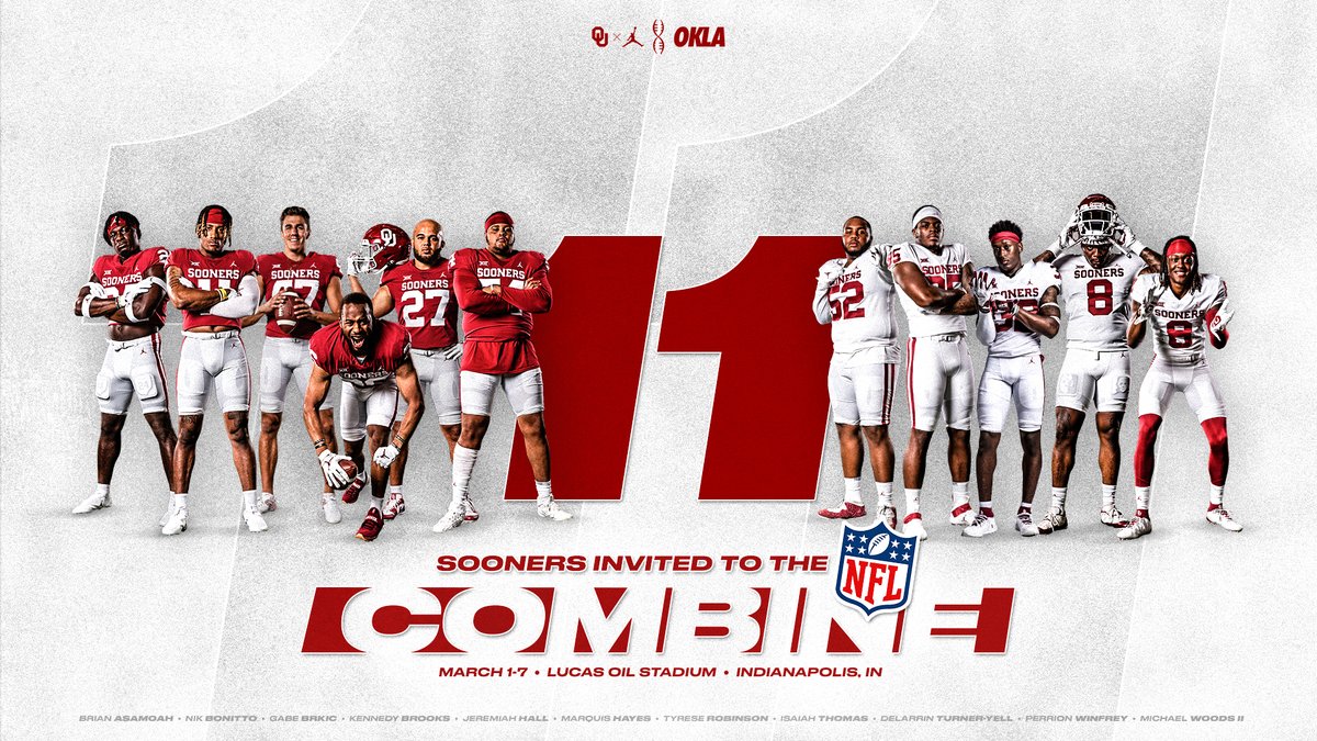 OU_Football's tweet photo. Taking a whole squad to Indy!

#OUDNA ➡️ #NFLCombine https://t.co/kqqUpoznbG