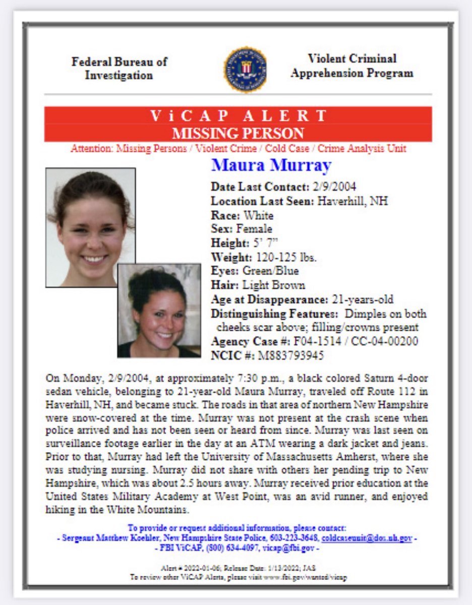 18 years ago, Maura Murray disappeared following a car crash in New Hampshire. #MauraMurray