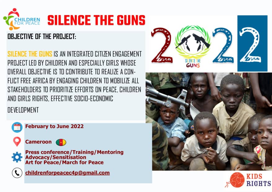YouthDeliver's tweet photo. 📢 TOMORROW: @Children4peaceC, founded by @WomenDeliver Young Leader &amp; 2019 International Children's Peace Prize winner Davina Maloum of Cameroon 🇨🇲, launches phase 2️⃣ of the Silence the Guns project with a press conference at 10 AM WAT.

Tune in here 👇 
https://t.co/UJUdbl8fTh https://t.co/QW69J1BSSH