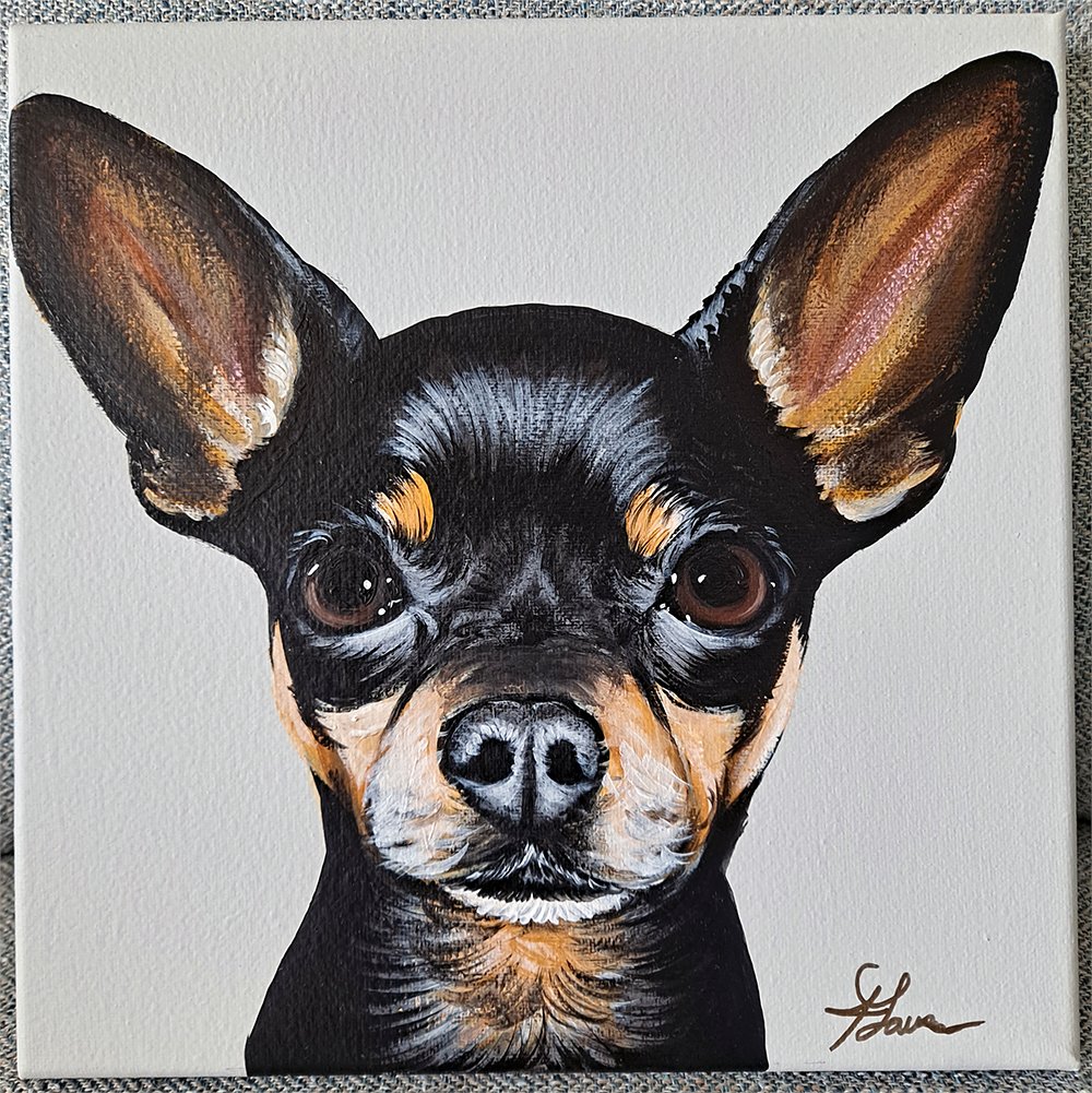 DOGZAR_com's tweet photo. I am absolutely in LOVE💗with my very special heartfelt gift from my beautiful sister/best friend @andream910! The artist Josh Lawson Art captured my little Jaxie perfectly! Thank you so much Andrea, I LOVE YOU!   
#chihuahua #dogs #art #mydogismyfamily @DOGZAR_com https://t.co/TXdhQqxDSd