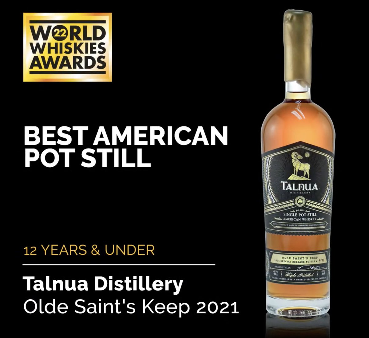 Exciting news last night as we received Best American Pot Still from the World Whiskies Awards! We are incredibly humbled. Faugh a Ballagh!