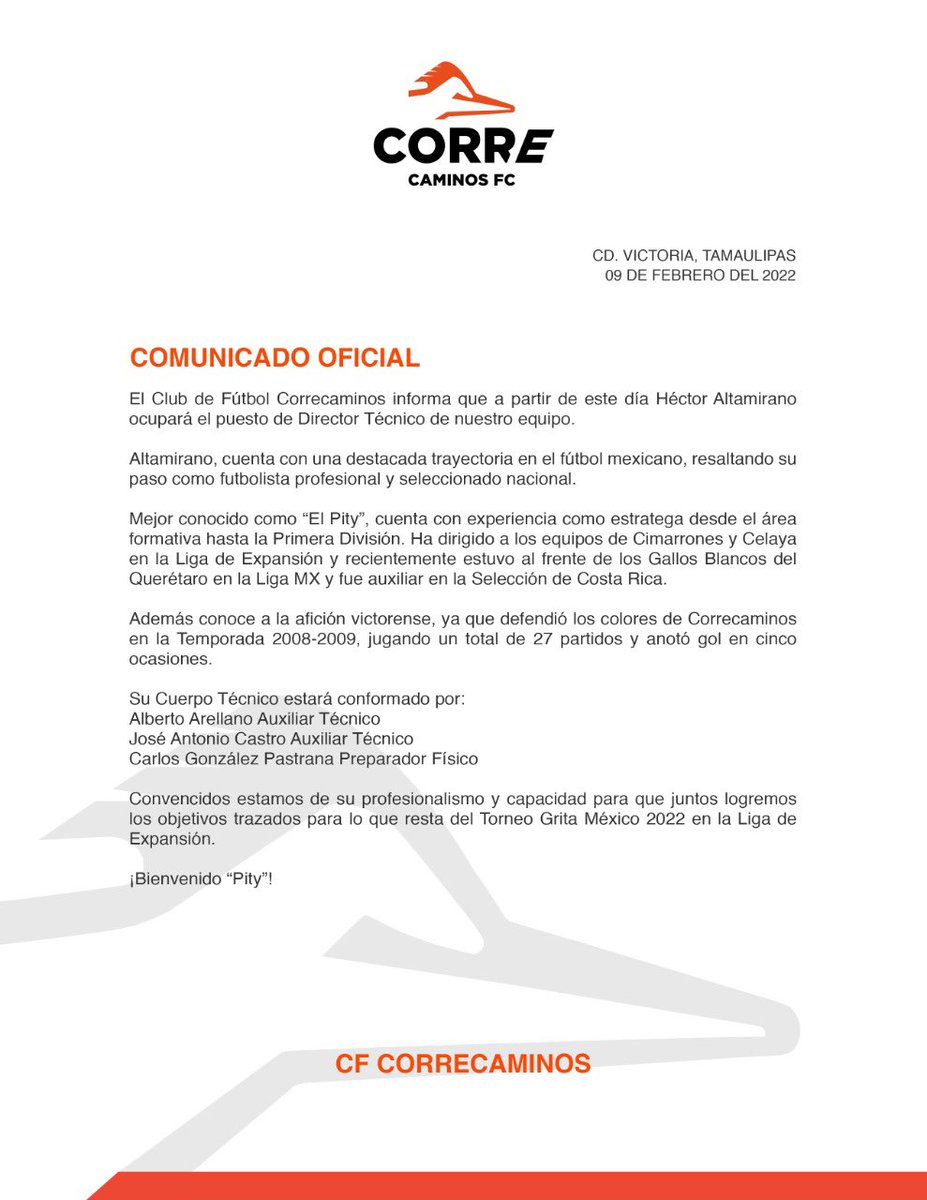 loree_solorzano's tweet photo. #LigaBBVAExpansionMX
🤩 ¡Nuevo reto!
@pitys21 se hará cargo de la dirección técnica de @CFCorrecaminos a partir de hoy.
Alberto Arellano, el 'Gringo' Castro y @gopa_charlie integrarán su cuerpo técnico. https://t.co/whTPDUMZn6