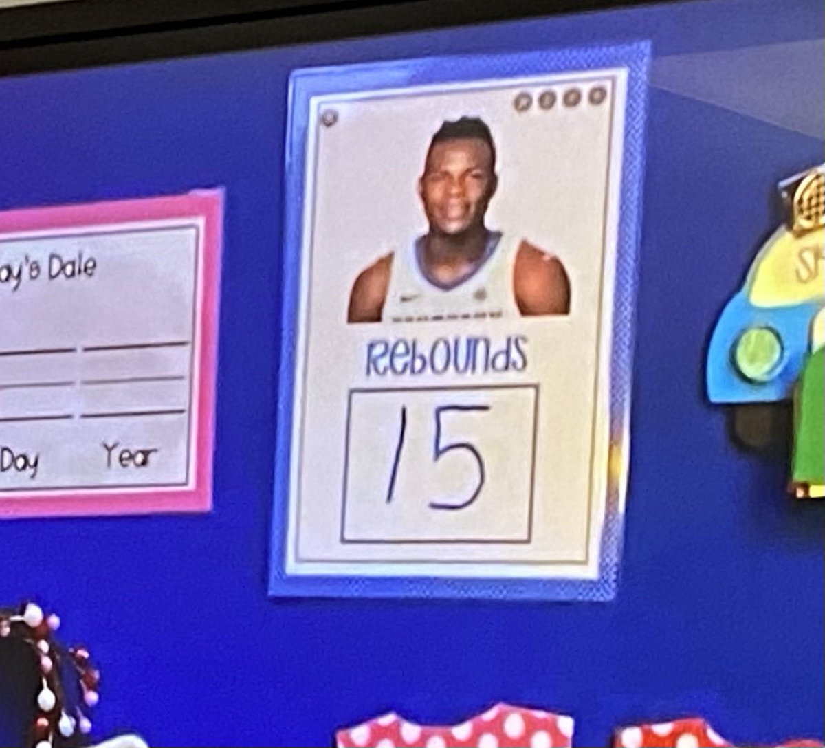 MichelleTorbey's tweet photo. Ms. Lindeman has incorporated @Oscartshiebwe34 ‘s rebounds into her daily calendar show at Veterans Park Elementary. #BBN https://t.co/RG1gJYNMWa