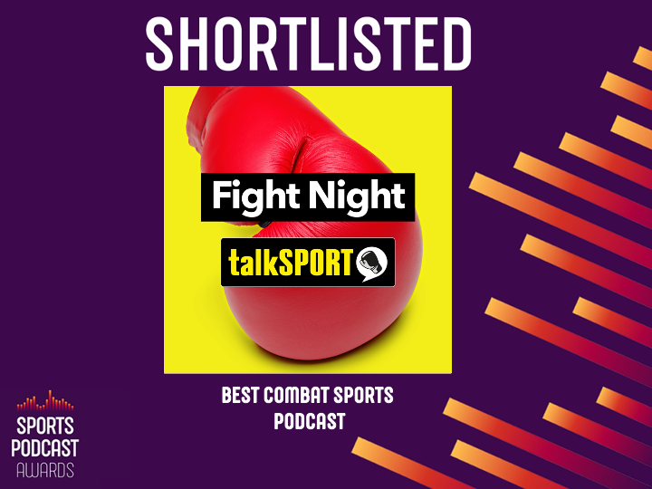 talkSPORT's tweet photo. 𝗦𝗣𝗢𝗥𝗧𝗦 𝗣𝗢𝗗𝗖𝗔𝗦𝗧 𝗔𝗪𝗔𝗥𝗗𝗦 🎧

Help our very own Fight Night podcast be victorious at the 2022 @SportsPodAwards!

𝙃𝙤𝙨𝙩𝙚𝙙 𝙗𝙮:
• @AdamCatterall 
• @GarethADaviesDT

✅ VOTE HERE: https://t.co/UmMSzWxVTg https://t.co/NJQqx1m3um