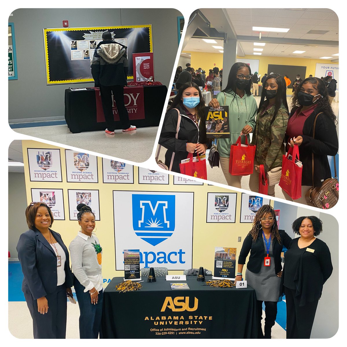 Thanks to @mpmack_21 from @AlabamaAchieves for stopping by @MPACTMontgomery. The students are definitely preparing for the next phase of their lives! @ASUHornetNation @TuskegeeUniv @TROYUnews @HuntingdonColl @UABNews @JSUGamecocksSOC @SouthU @TalladegaColleg @aamuedu @UofAlabama