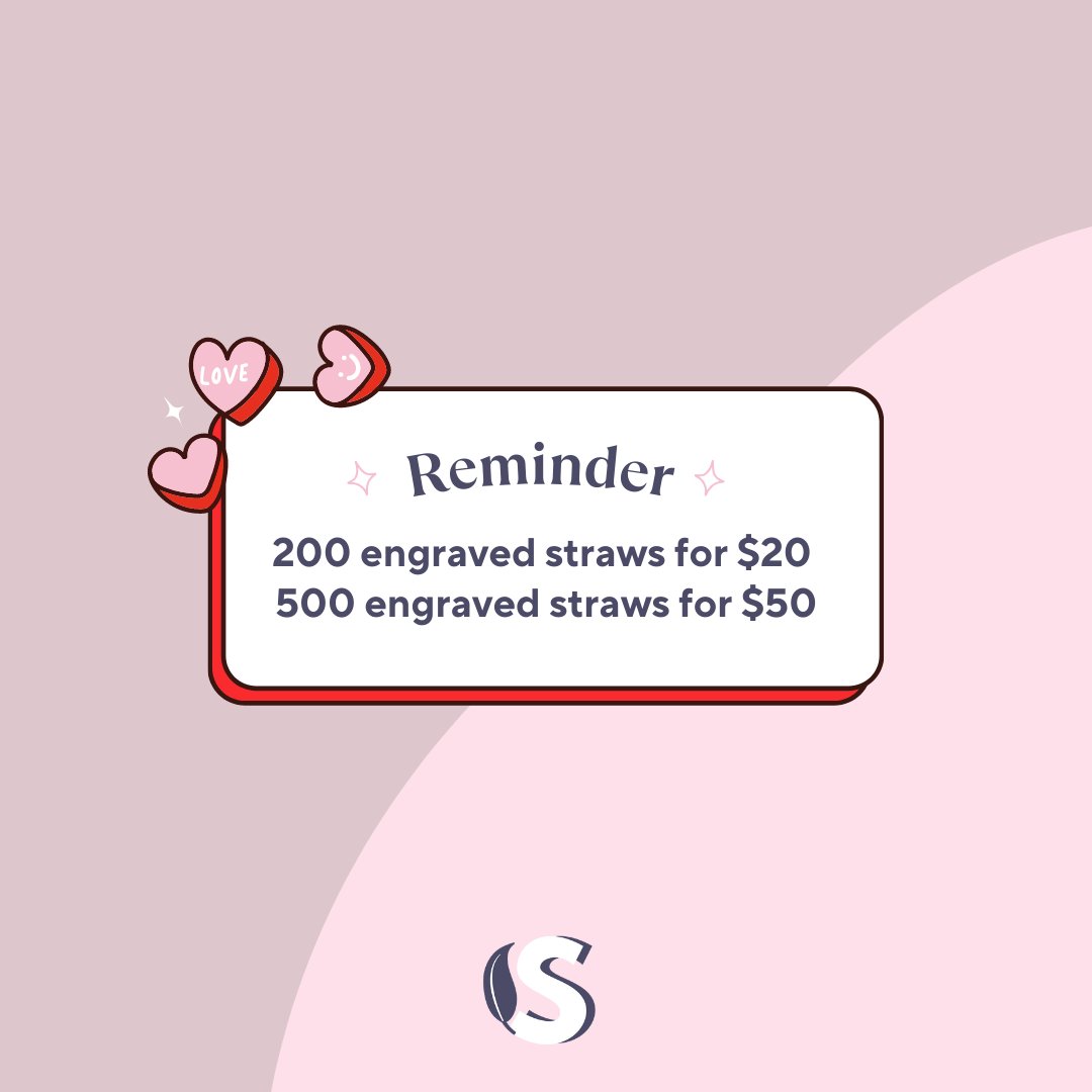 strawsandstuff's tweet photo. Looking to make the switch? We’re making it easy and affordable! Check out our promo for Valentine’s Day! 💖

Contact us for more info!📩

#maketheswitch #reed #reedstraws #nomoreplastic #biodegradable #plasticban #startup #canada https://t.co/LEes4csB9q