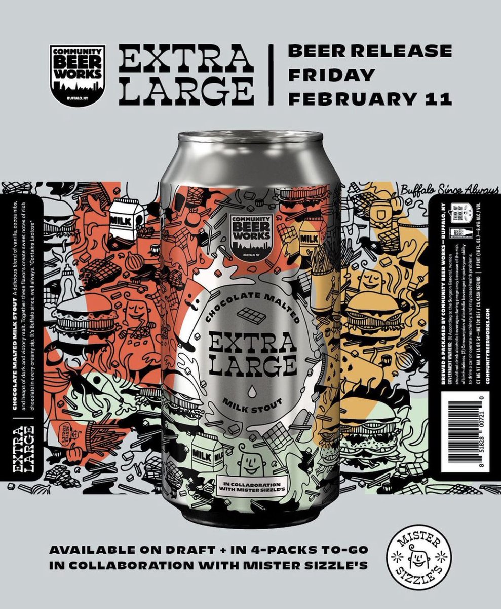 mister_sizzles's tweet photo. We teamed up with one of our favorite breweries @communitybeer to bring you something DELICIOUS 
Release Party at CBW this Friday!
Available at @mister_sizzles Saturday on draft or in cans for Take Out!!! 
Be Local. Buy Local. #buffalosincealways https://t.co/yQGtw46GrP
