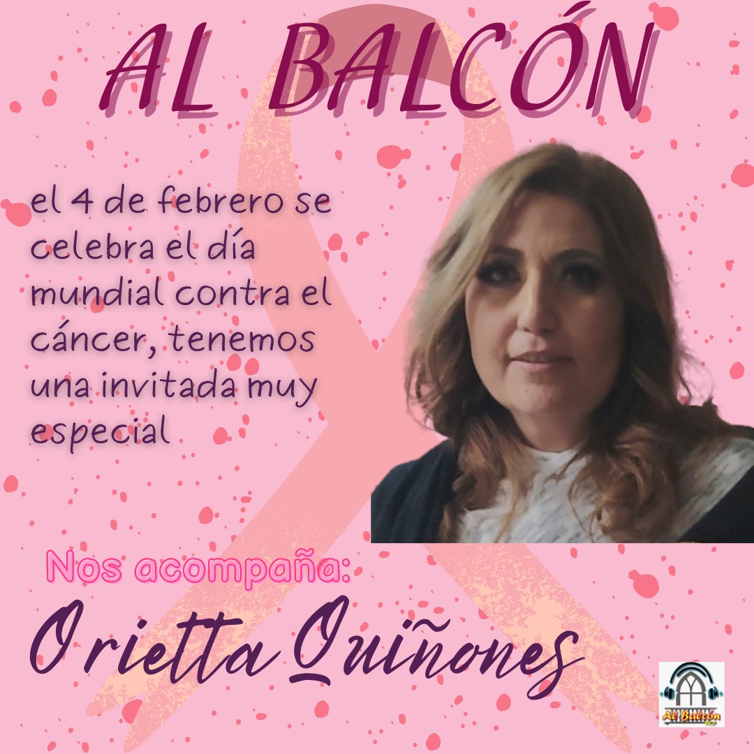 v_balcon's tweet photo. El 4 de febrero se celebra el dia mundial contra el cáncer y este #miercolesbalconero tenemos una invitada muy especial en el programa, acompañanos en #albalcon 
. 
. 
. 
#cancer #cancerdemama #radiofm https://t.co/JumQaC5864
