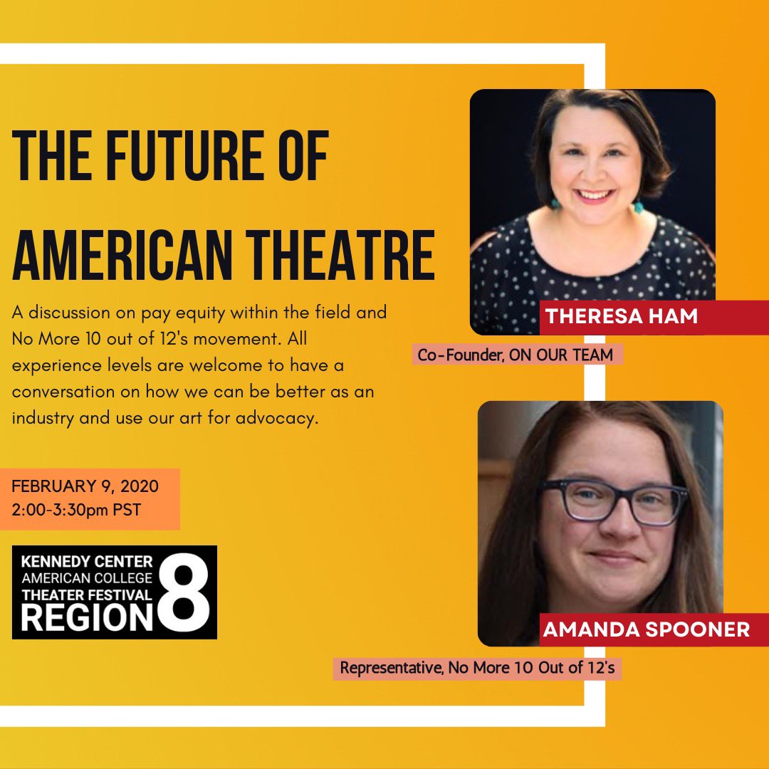 Checkout our Student Advisory Board panel “The Future of American Theatre” with Theresa Ham and Amanda Spooner!

We will be talking about the organizations #nomore10outof12s and #OnOurTean ! #theatre