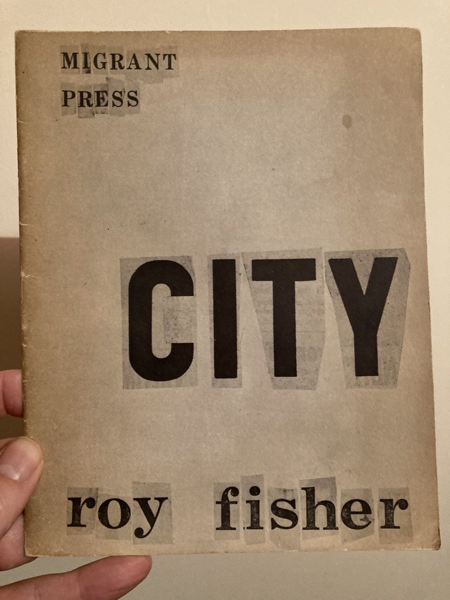 nemoloris's tweet image. The design of the 1961 Migrant Press edition of Roy Fisher’s City might be diplomatically described as ‘unprepossessing’. One of approx. 300, I believe.