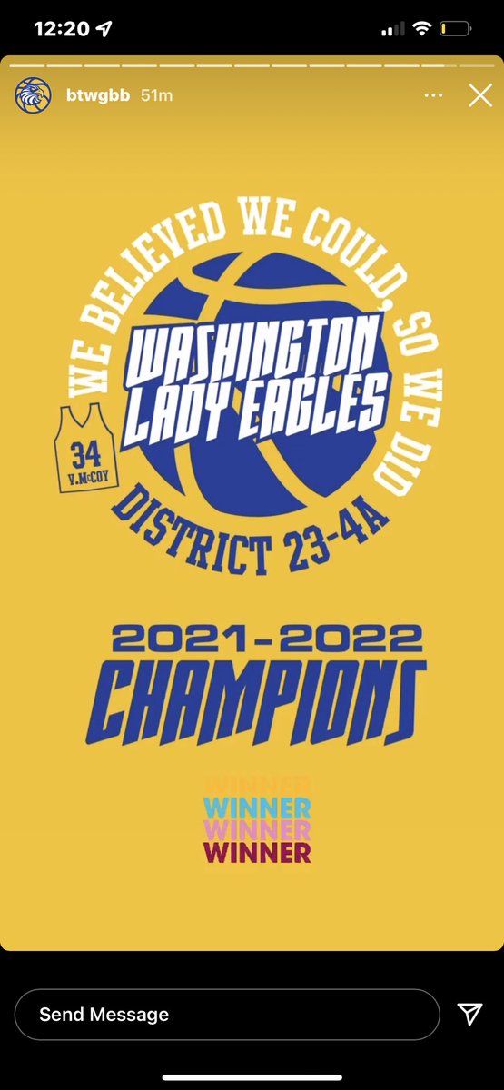 BTW_GBB's tweet photo. AND THEN IT HAPPENED!!! Welcome the new 23-4A district champs 21’-22’. THE BTW LADY EAGLES FROM HOUSTON, TX. #statefocused https://t.co/s90ikEtvIp