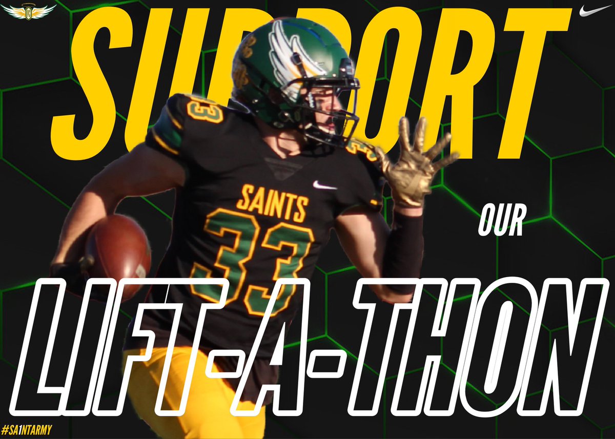SAINTS FANS ‼️ 
Our players are gearing up to “move the iron” on March 4th for our annual Lift-a-Thon! All proceeds raised will help support numerous causes in our program! Help power the #SA1NTARMY TODAY! 
DONATE: givecampus.com/i4dsdz