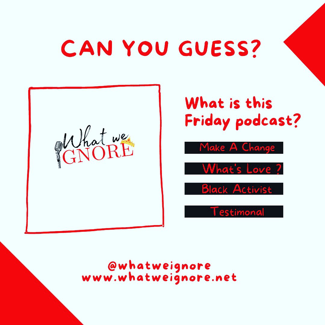 whatweignore's tweet image. Take a wild guess at what Fridays Apple podcast is going to be on?
Are y’all as excited as I am? 😊
Tell me below:
#wewontignore #letsdiscussit #smallbusiness #applepodcast #spotifypodcast #podcast #blackwomenpodcast #womenpodcasters #podcastlife #podcastersofinstagram