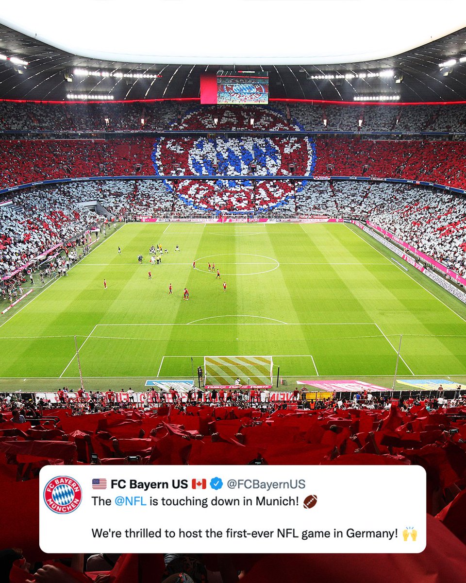 FOXSoccer's tweet photo. Bayern Munich will host the first ever NFL game in Germany! 🏈🔥

(via @FCBayernUS) https://t.co/hUCe8FG9OQ