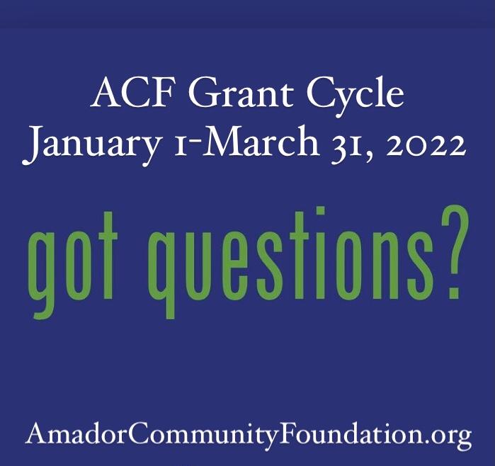 ACFgives's tweet photo. Questions about the ACF competitive grant process? We will schedule "Grants101" webinar with tips &amp; tricks for submitting the strongest application for a grant up to $10,000 to nonprofits and charitable causes that benefit Amador County directly. Applications due 3.31.22. https://t.co/EC73xK66jr