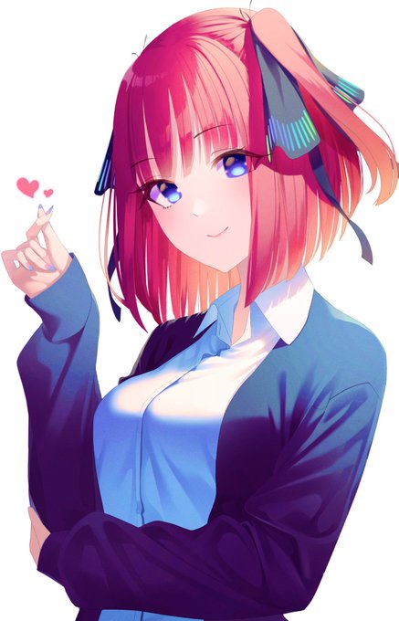 なきくん🐳さんがTwitterに投稿した中野二乃(五等分の花嫁)のイラスト。