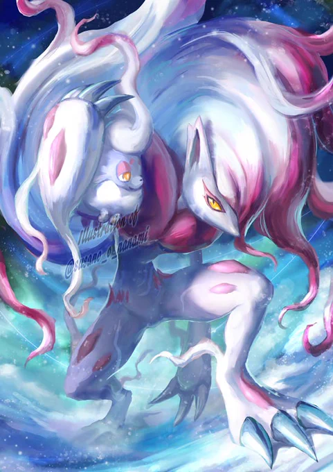 ヒスイ ゾロアーク &amp; ゾロア
#Zoroark #Zorua #fanart 