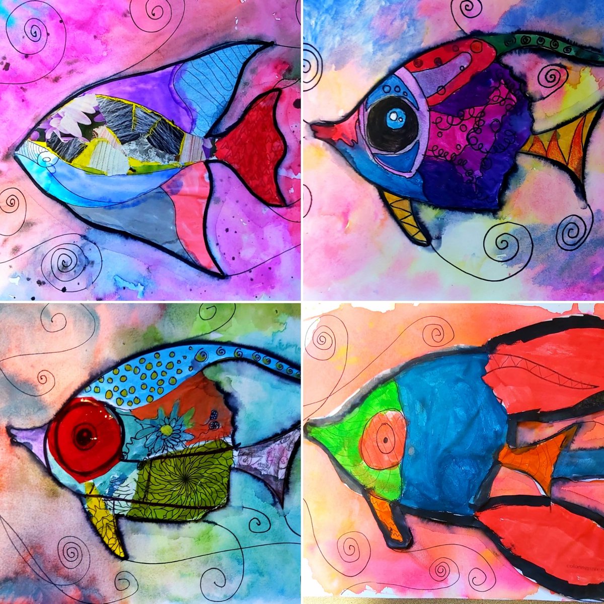 Very proud of 8S3 . They did a fantastic job creating these wonderful Jason Scarpace inspired fish. 🐟 🐠
