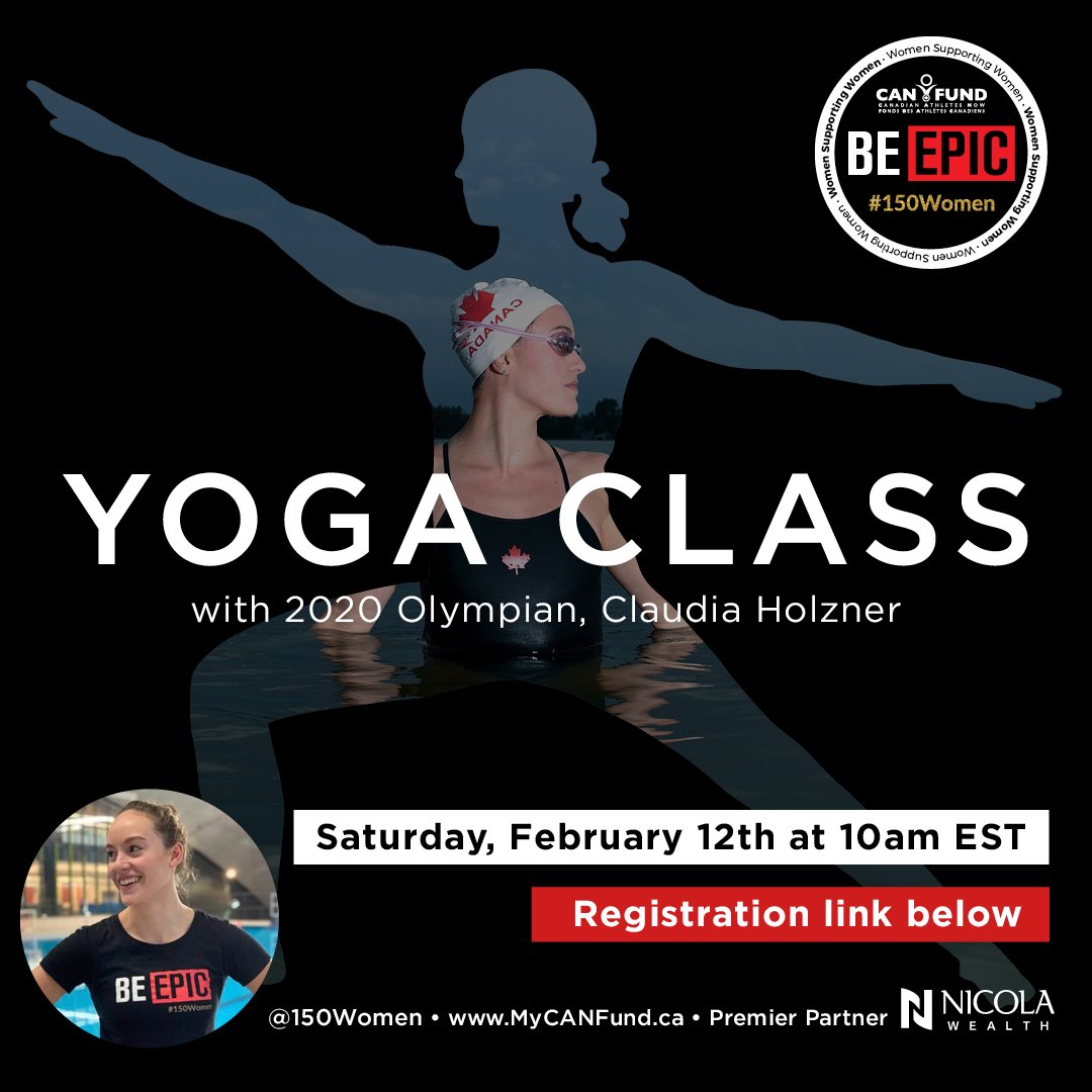 This Saturday morning CAN Fund #150Women is gifting you an hour of yoga to catch your breath, recenter and be inspired with your instructor, 2020 Olympian and multiple CAN Fund #150Women recipient <a href="/claudiaholzner/">Claudia Holzner</a>

RSVP Link ➡️ us02web.zoom.us/meeting/regist…